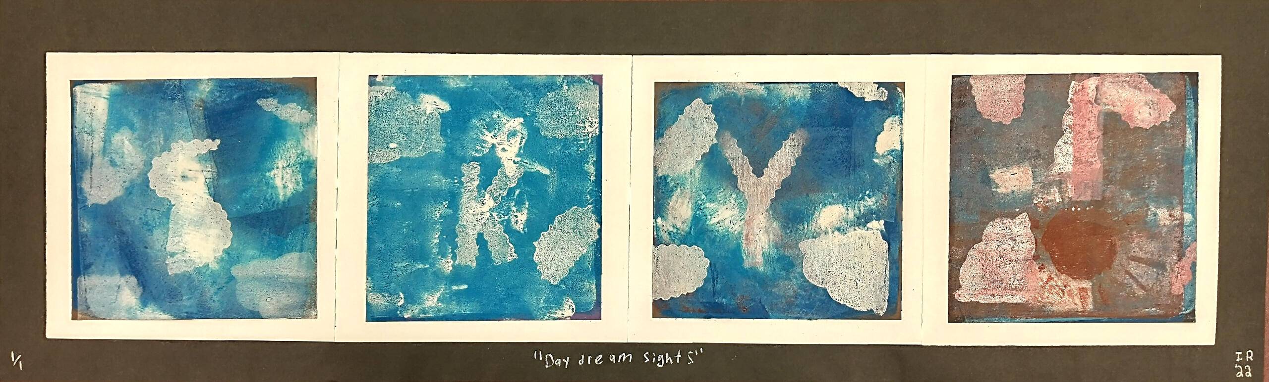 Sky, print on paper, made for printmaking class in HS. Sky, print on paper, made for printmaking class in HS.